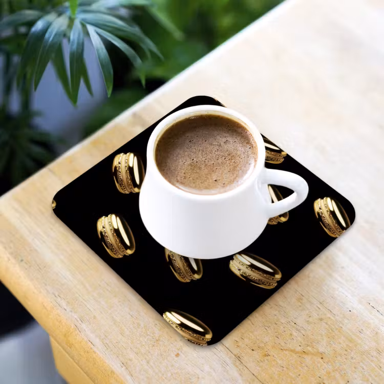 Onderzetter - Macarons - Patroon - Goud - Zwart — 2
