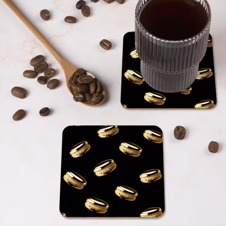 Onderzetter - Macarons - Patroon - Goud - Zwart — 4