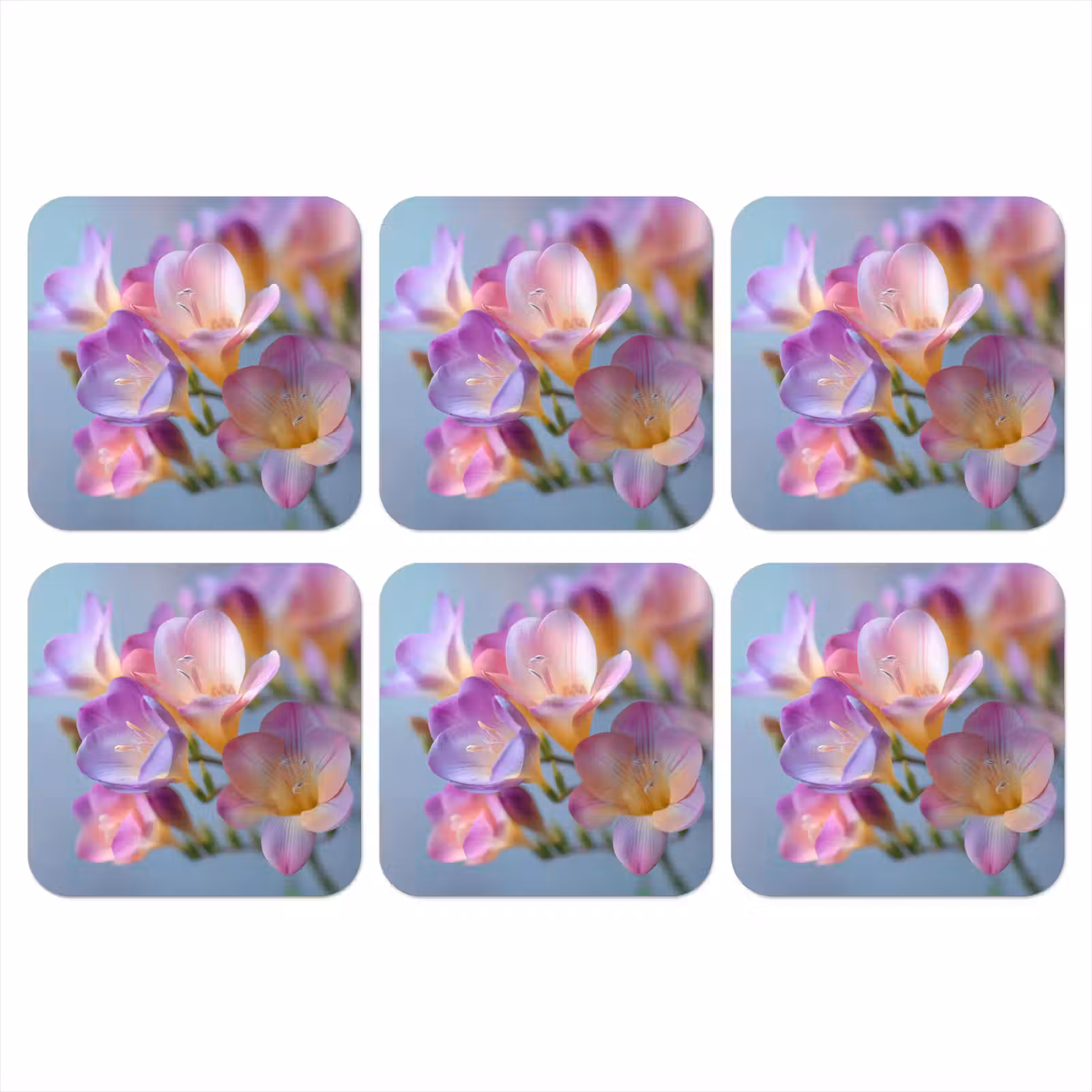 Onderzetter - Bloemen - Paars - Overloop - Meeldraden — 1