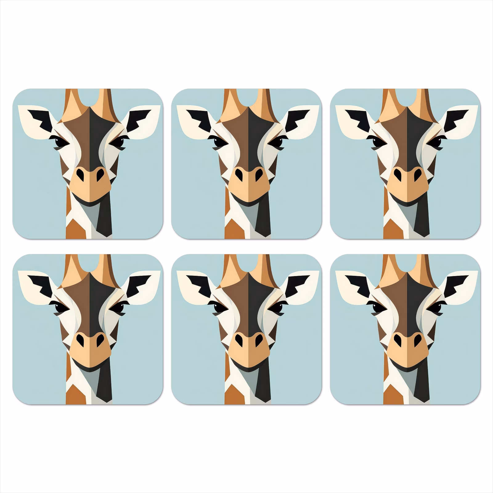 Onderzetter - Giraffe - Illustratie - Bruin - Minimalistisch — 1