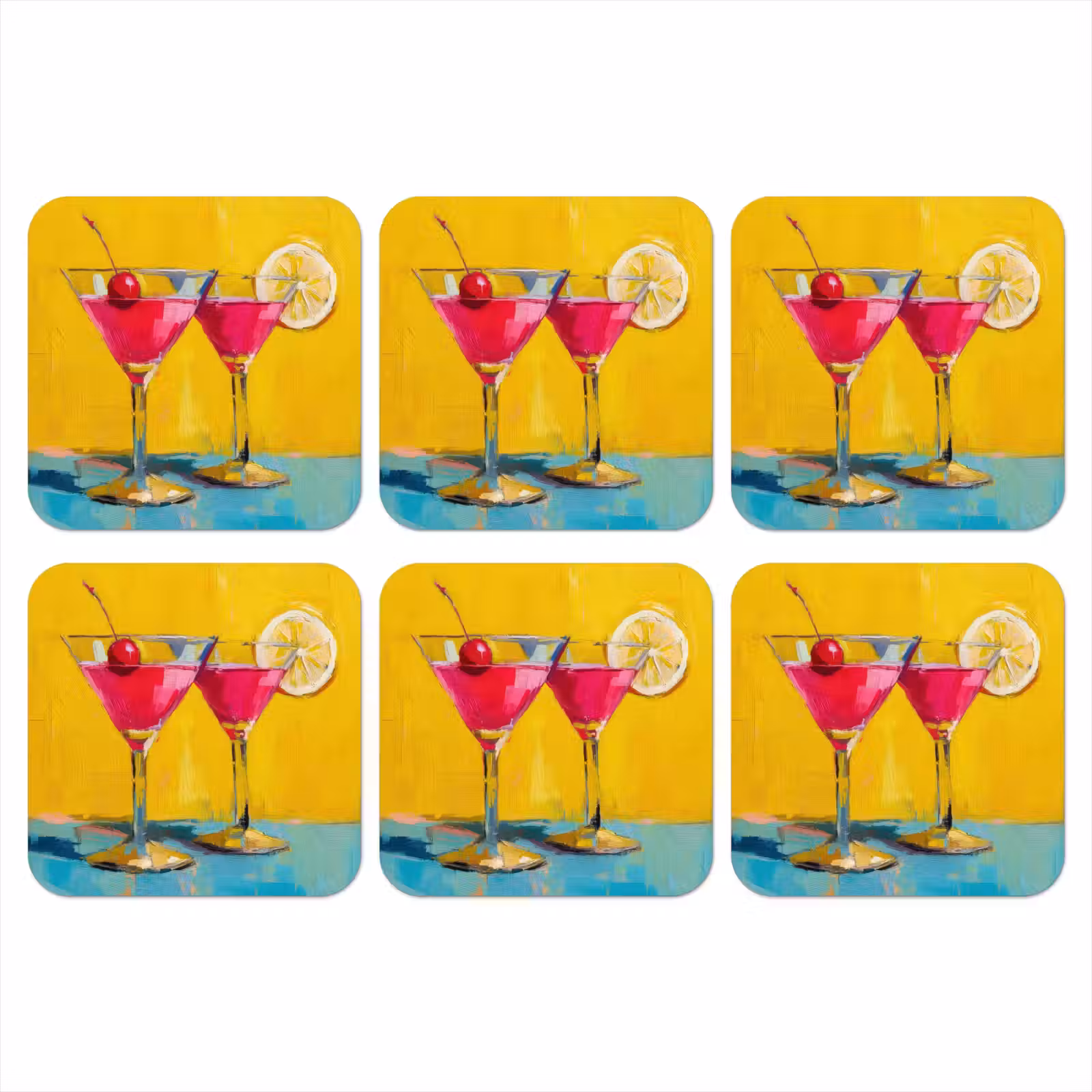 Onderzetter - Glazen - Cocktail - Citroen - Kers — 1