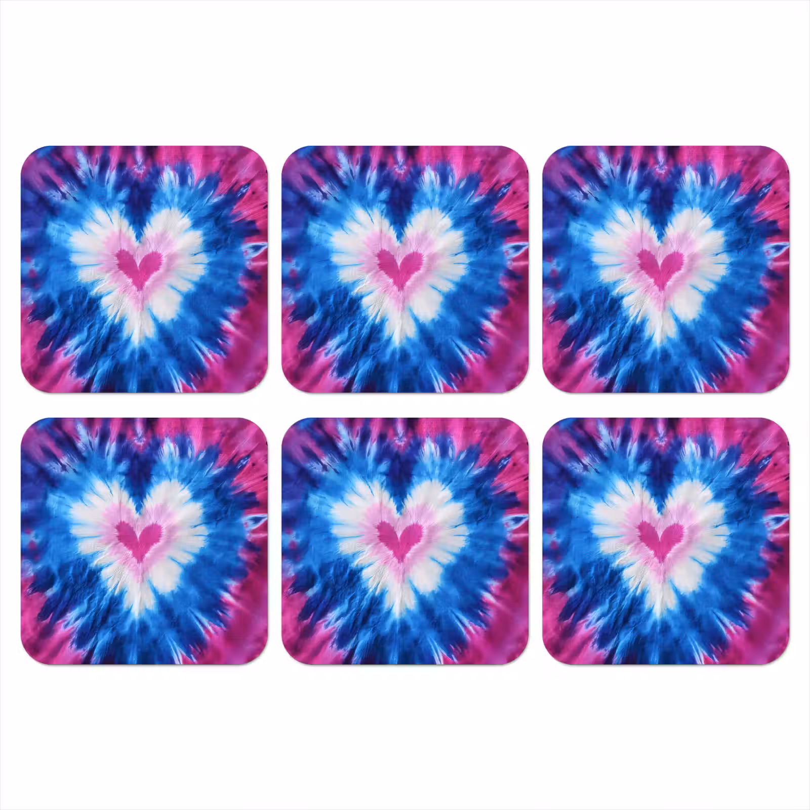 Onderzetter - Hartvormig - Tie dye - Paars — 1