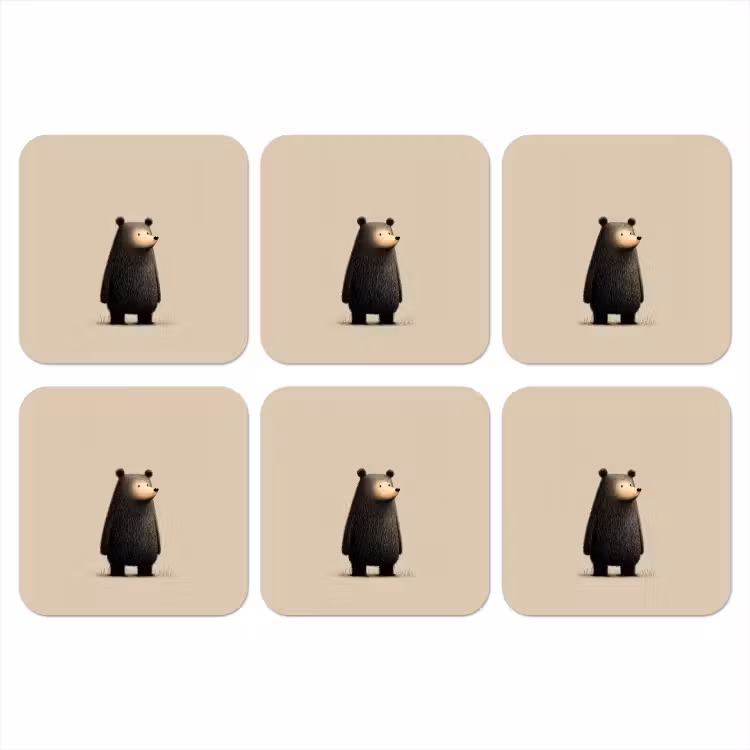 Onderzetter - Beer - Donkerbruin - Minimalistisch — 1