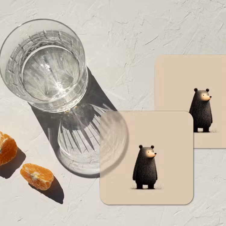 Onderzetter - Beer - Donkerbruin - Minimalistisch — 3