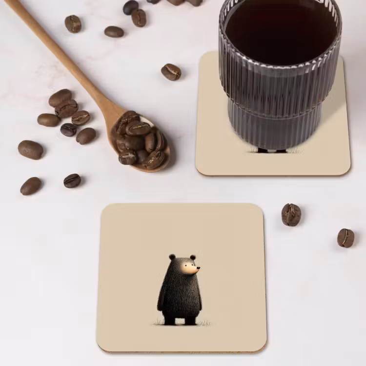 Onderzetter - Beer - Donkerbruin - Minimalistisch — 4
