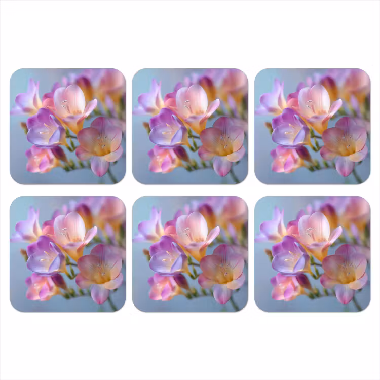 Onderzetter - Bloemen - Paars - Overloop - Meeldraden — 1
