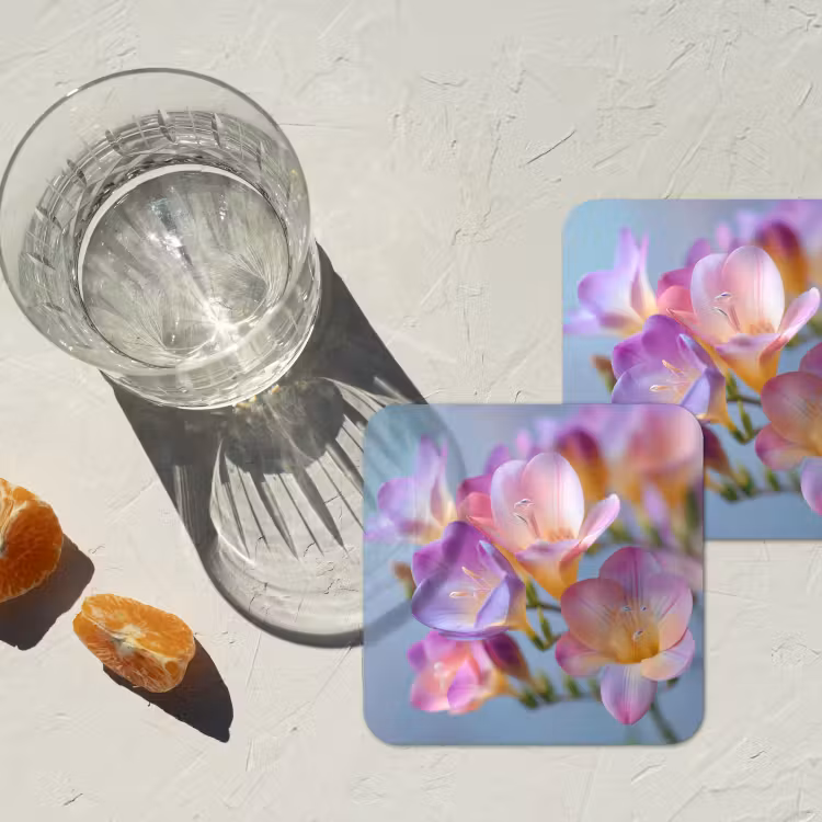 Onderzetter - Bloemen - Paars - Overloop - Meeldraden — 3