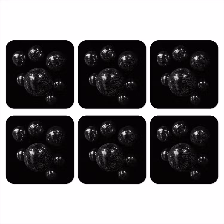 Onderzetter​ - Discoballen - Minimalistisch - Zwart — 1