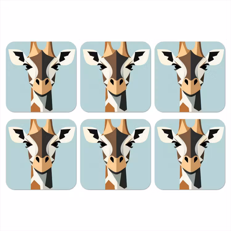 Onderzetter - Giraffe - Illustratie - Bruin - Minimalistisch — 1