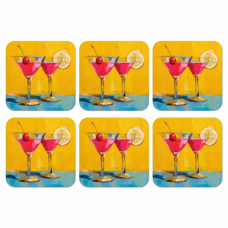 Onderzetter - Glazen - Cocktail - Citroen - Kers — 1