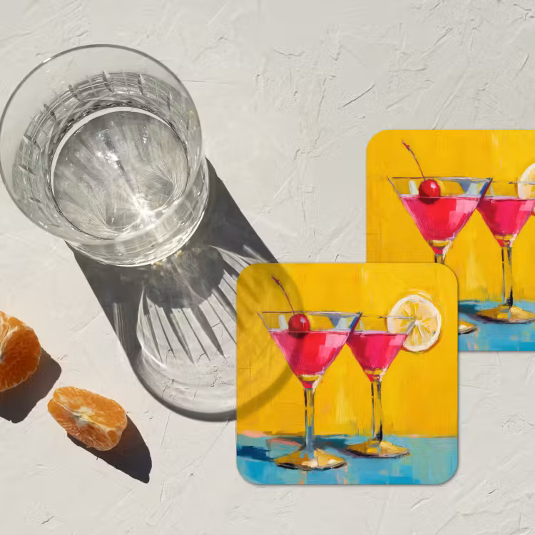 Onderzetter - Glazen - Cocktail - Citroen - Kers — 3