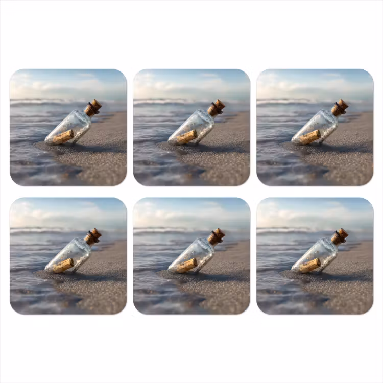 Onderzetter​ - Glazenfles - Post - Zee - Zand — 1