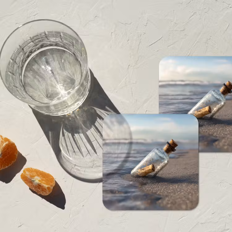 Onderzetter​ - Glazenfles - Post - Zee - Zand — 3