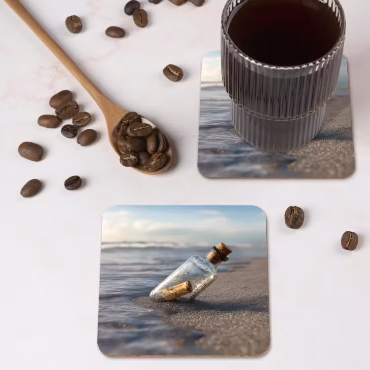 Onderzetter​ - Glazenfles - Post - Zee - Zand — 4