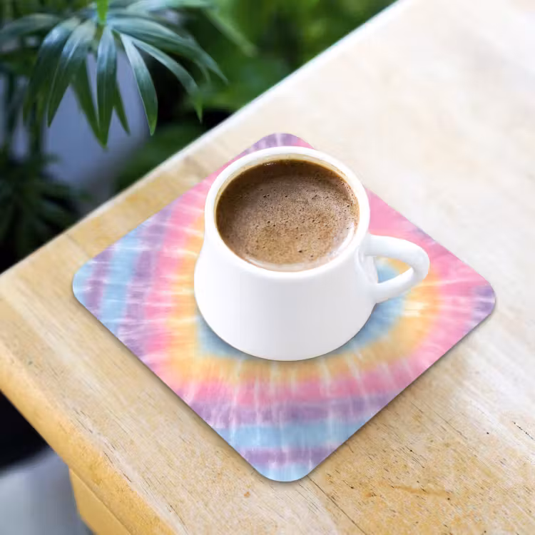 Onderzetter - Hartvorm - Pastelkleuren - Tie Dye — 2
