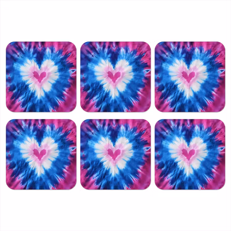 Onderzetter - Hartvormig - Tie dye - Paars — 1