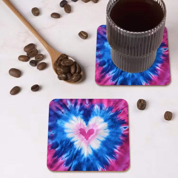 Onderzetter - Hartvormig - Tie dye - Paars — 4