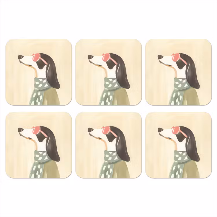 Onderzetter - Hond - Zonnebril - Sjaal — 1