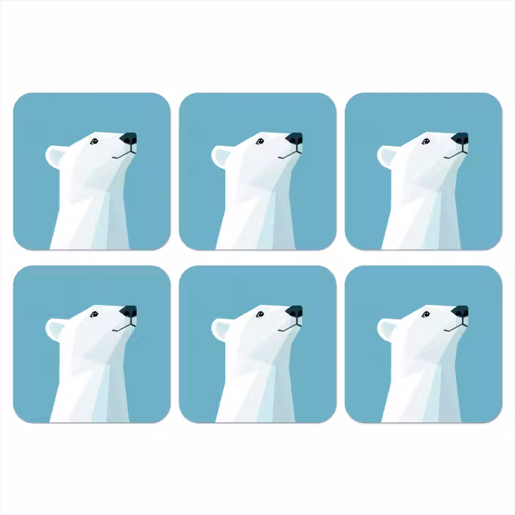 Onderzetter - Ijsbeer - Lichtblauw - Minimalistisch — 1