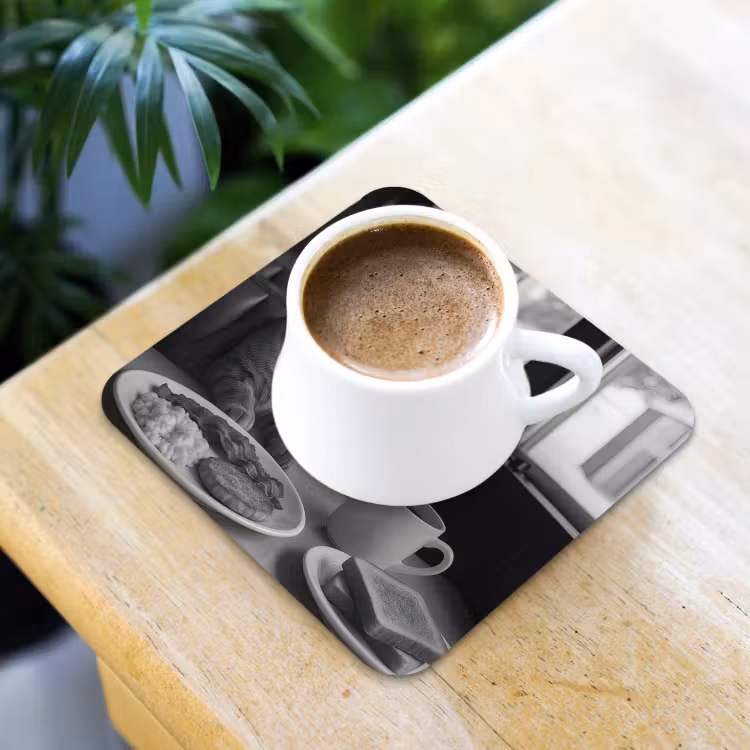 Onderzetter - Kat - Koffie - Brood - Zwart — 2
