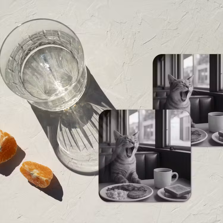 Onderzetter - Kat - Koffie - Brood - Zwart — 3