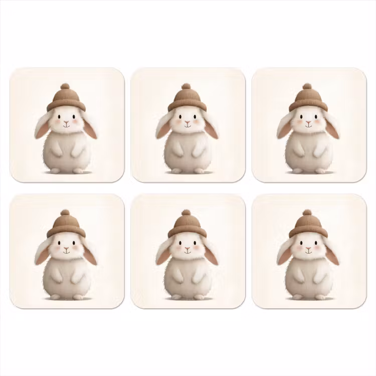 Onderzetter - Konijn - Muts - Oren - Beige — 1