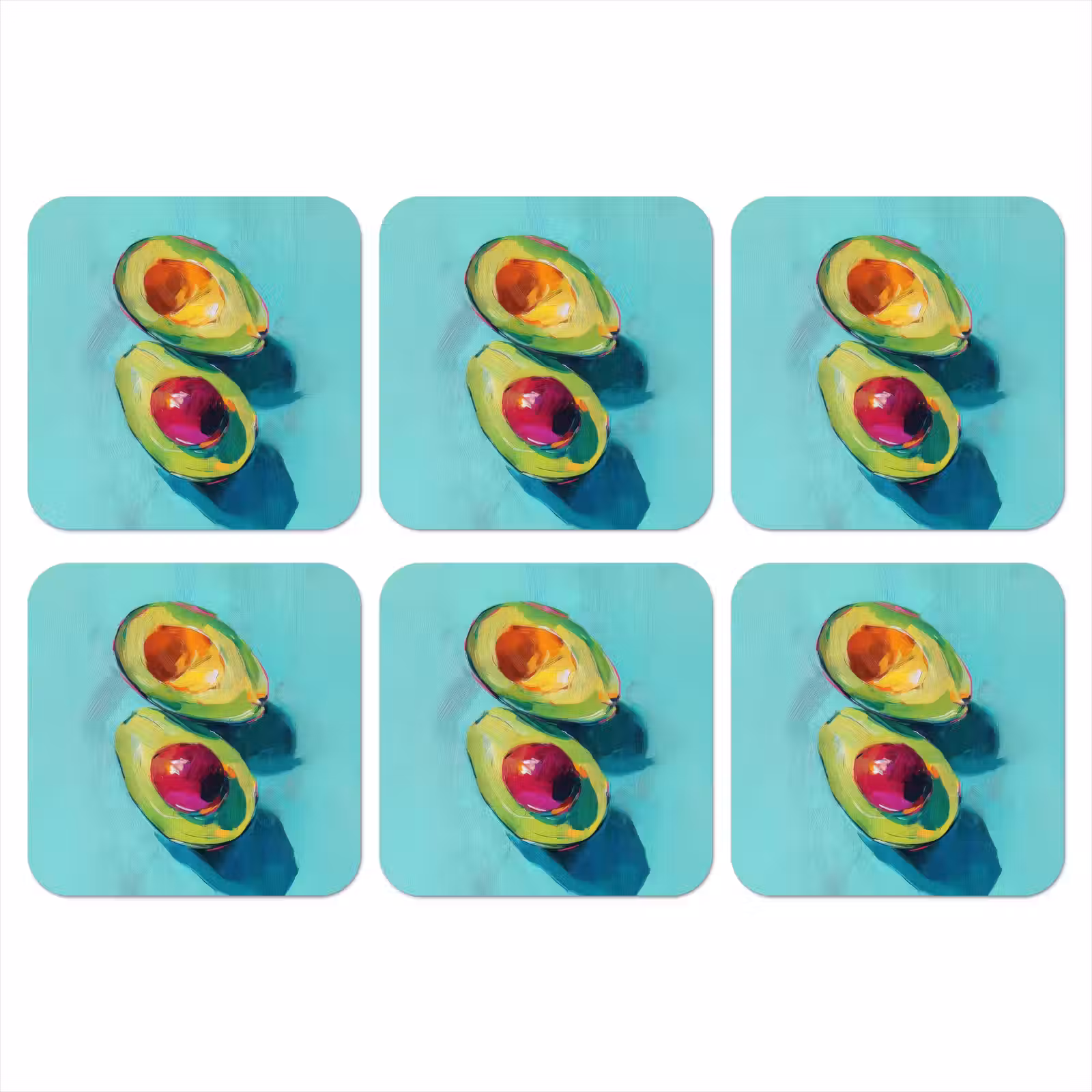 Onderzetter - Avocado - Groen - Pit - Schaduw — 1