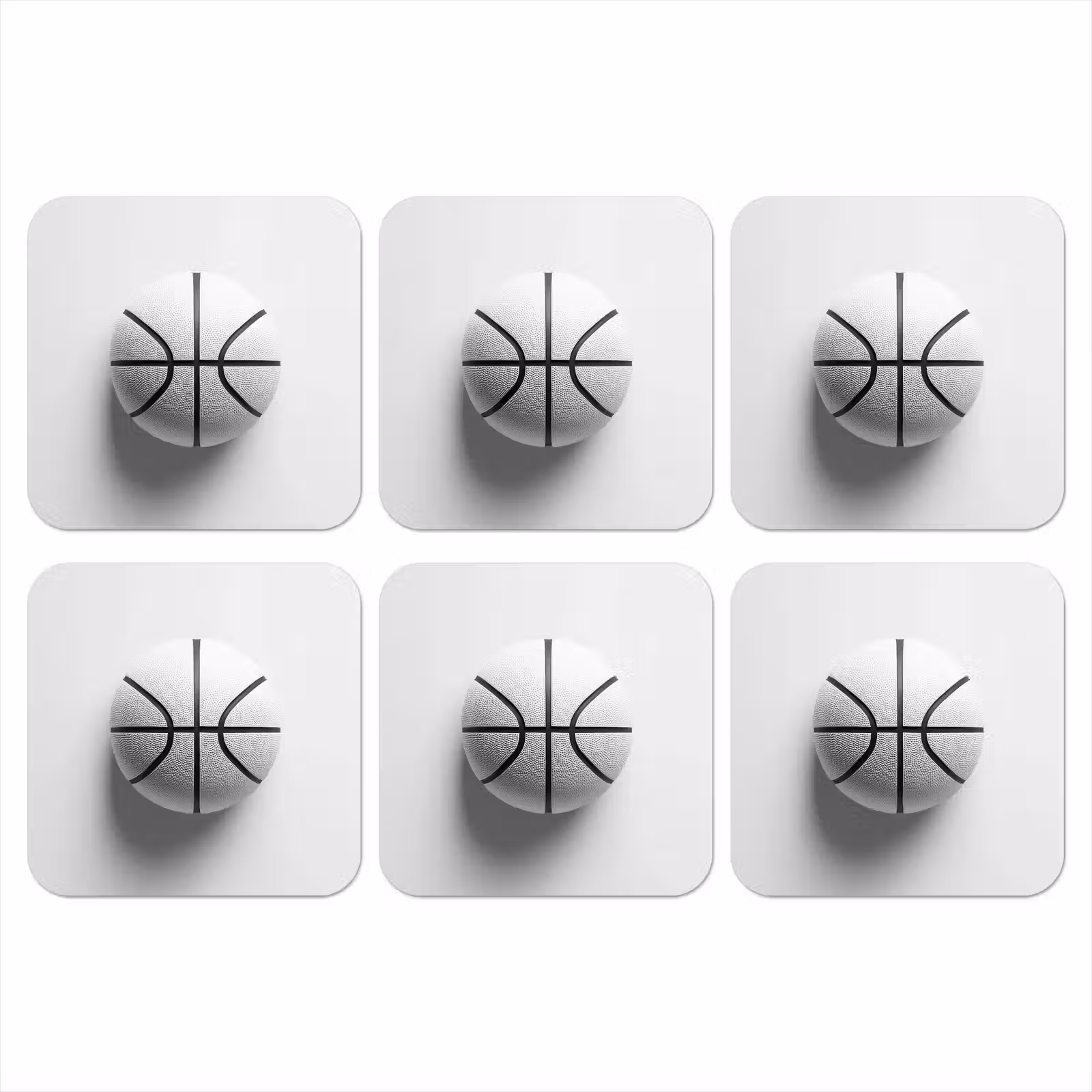 Onderzetter - Basketbal - Wit - Schaduw - Lijnen — 1