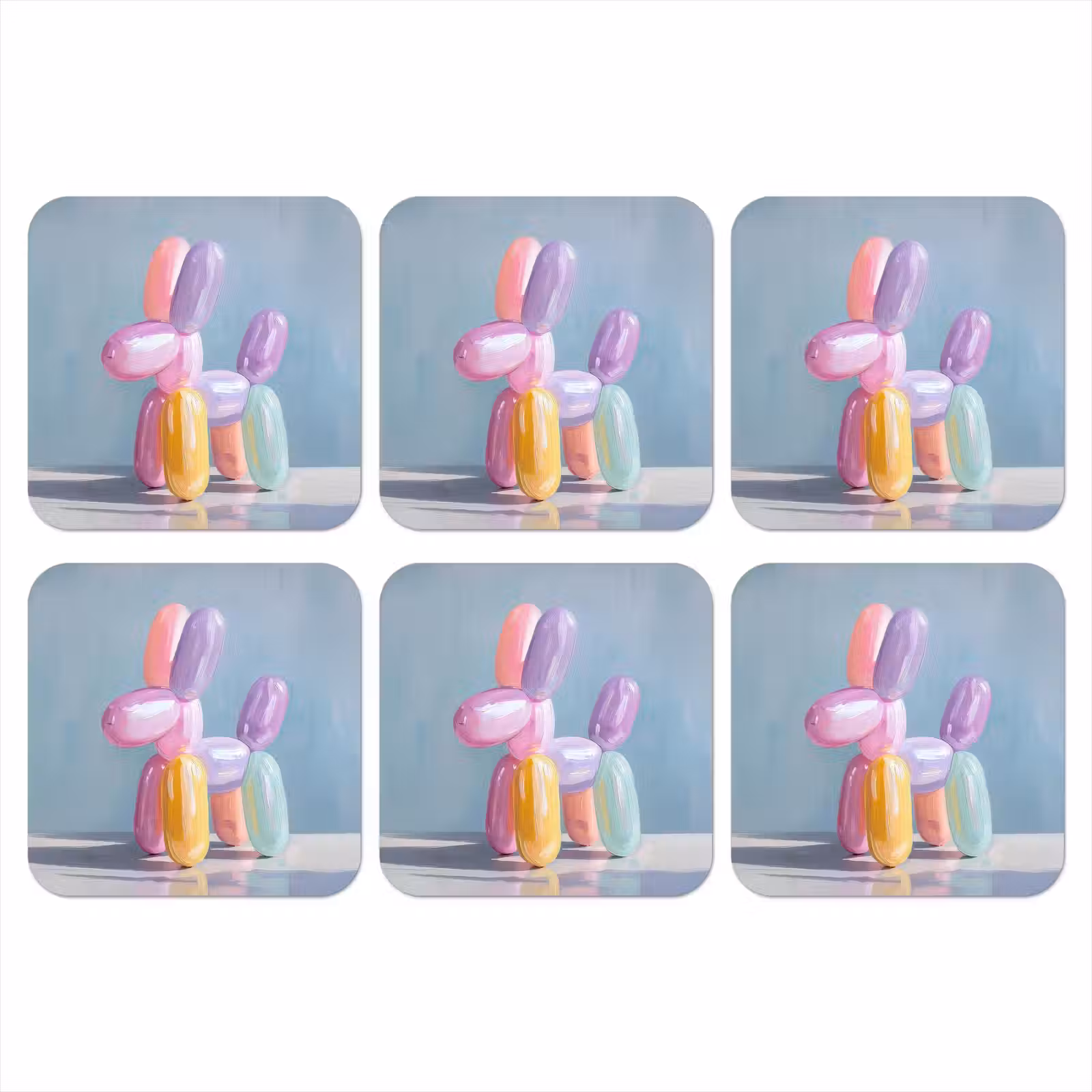 Onderzetter - Dier - Ballon - Pasteltinten - Glanzend — 1