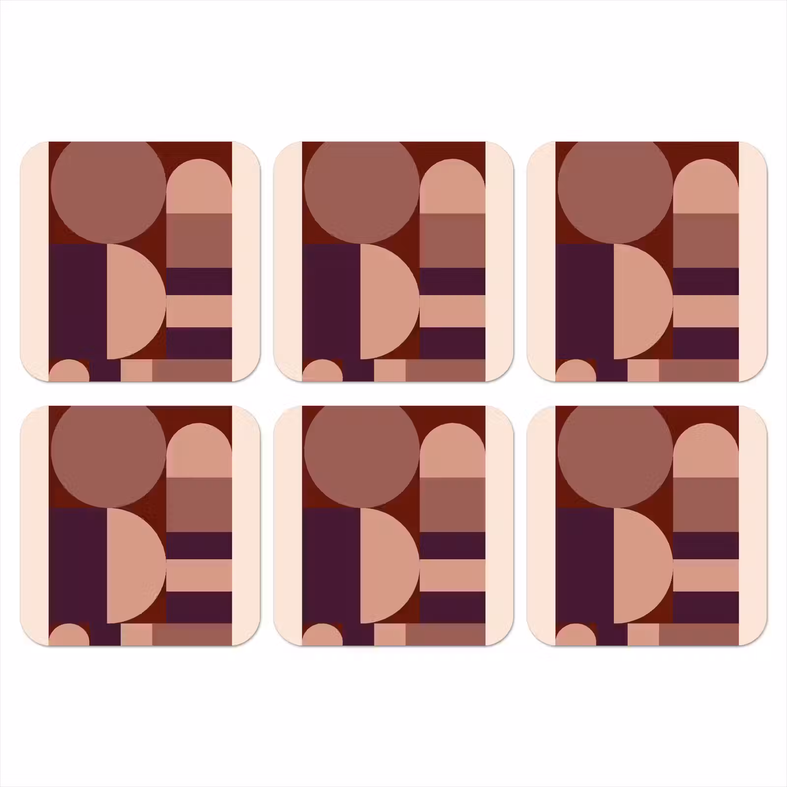 Onderzetter - Geometrisch - Cirkels - Rood — 1