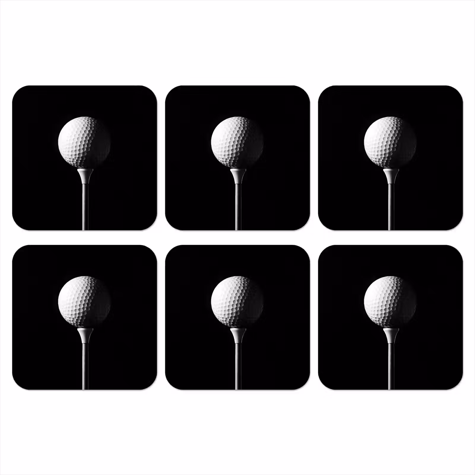 Onderzetter - Golfbal - Minimalistisch - Wit — 1