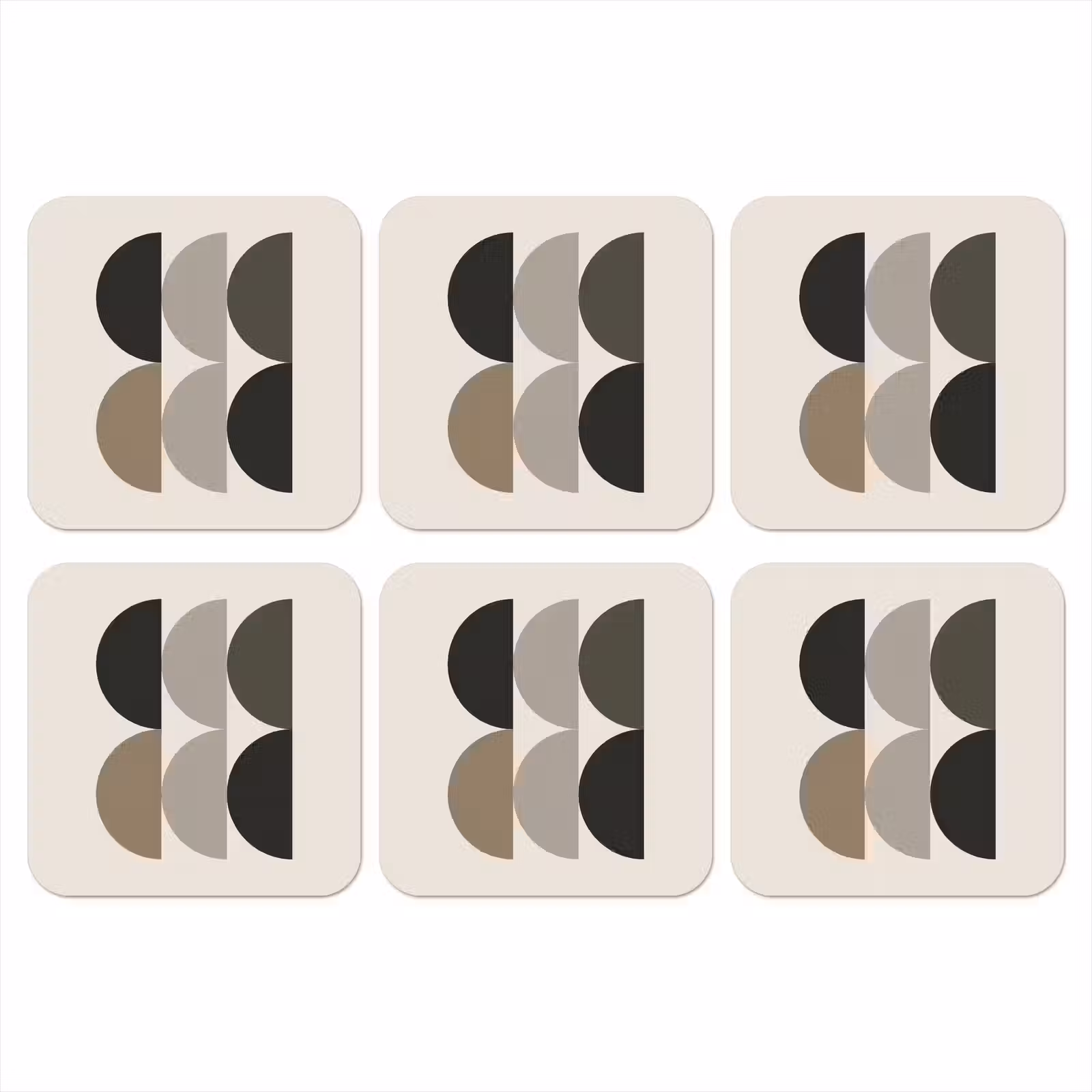 Onderzetter - Halve cirkels - Aardetinten - Grafisch — 1