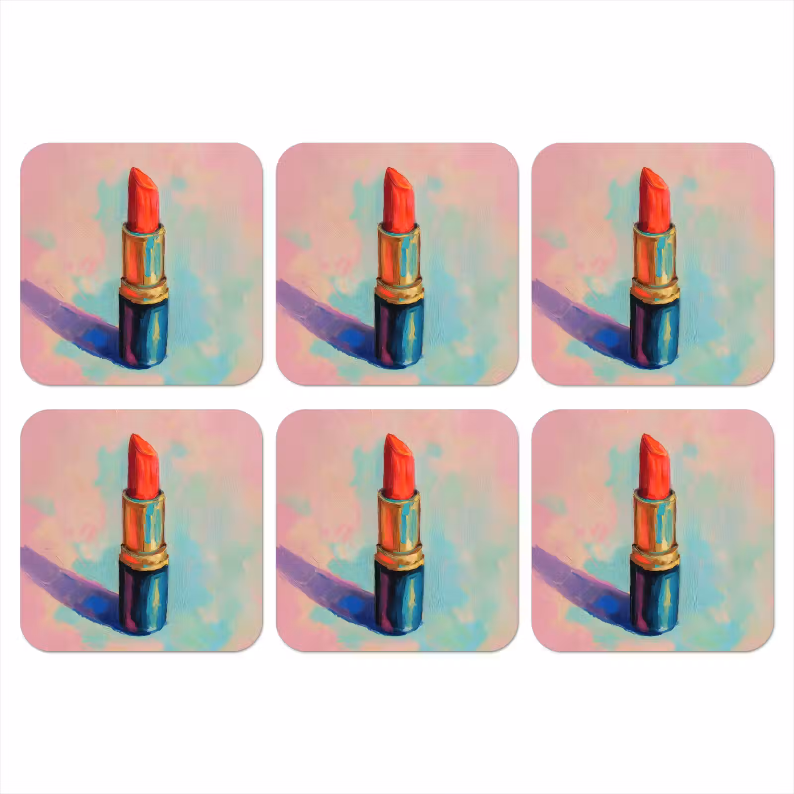 Onderzetter - Lippenstift - Rood - Penseelstreken — 1