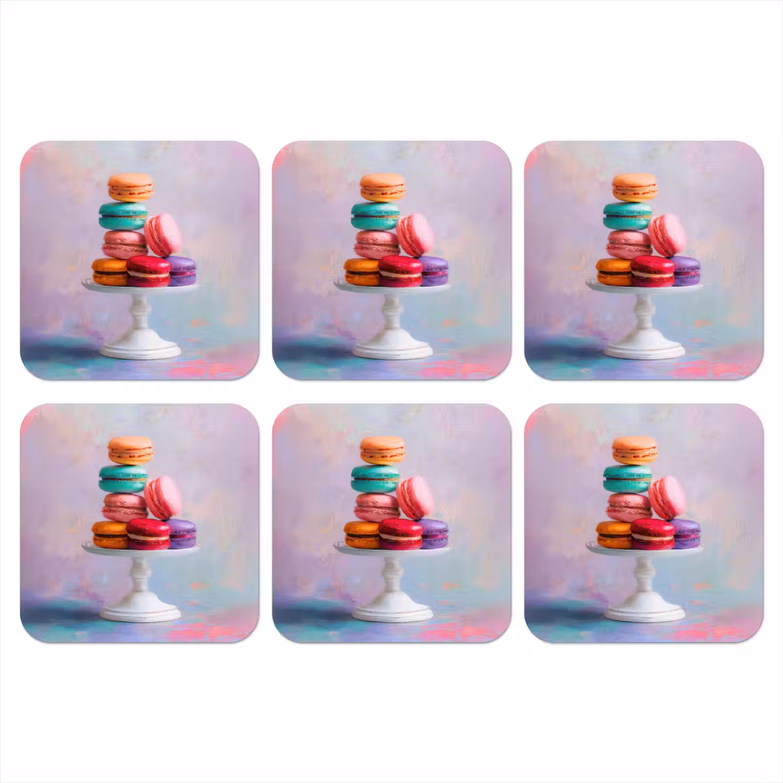 Onderzetter - Macarons - Schaal - Pastel - Kleurrijk — 1