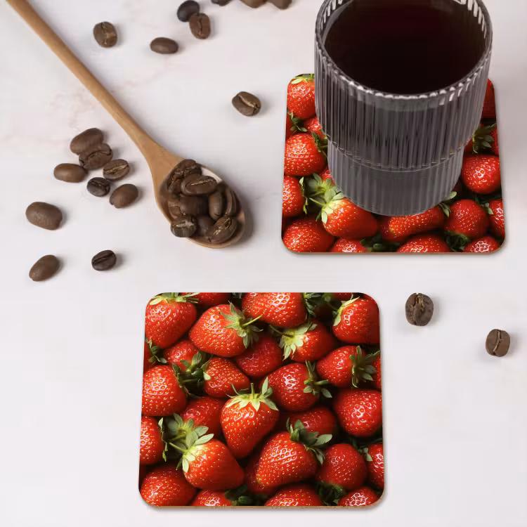 Onderzetter - Aardbei - Fruit - Rood — 4