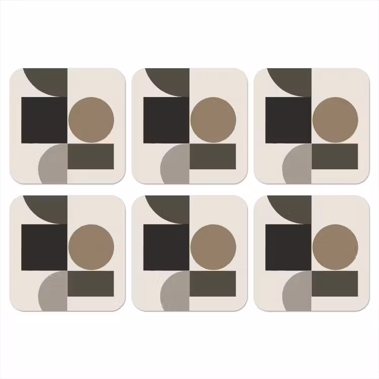 Onderzetter - Aardetinten - Abstracte compositie - Eenvoudige vormen — 1