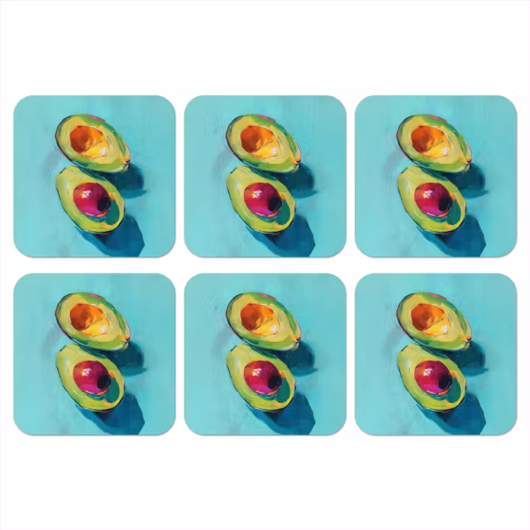 Onderzetter - Avocado - Groen - Pit - Schaduw — 1
