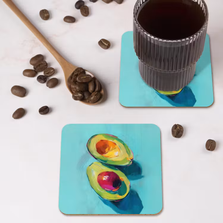 Onderzetter - Avocado - Groen - Pit - Schaduw — 4