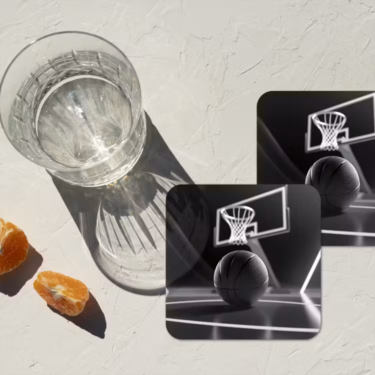 Onderzetter - Basketbal - Basketbalveld - Lichtlijnen — 3