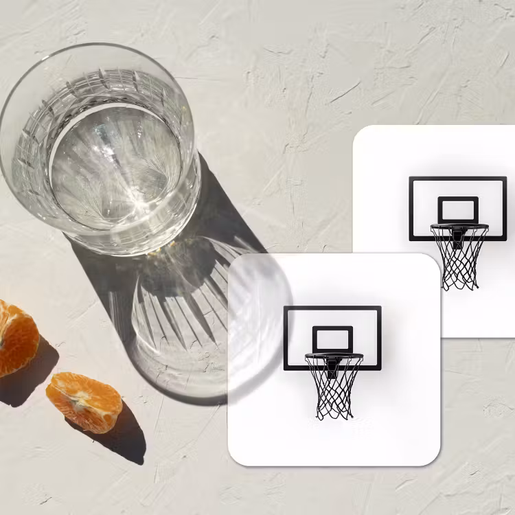 Onderzetter - Basketbalbord - Minimalistisch - Zwart — 3