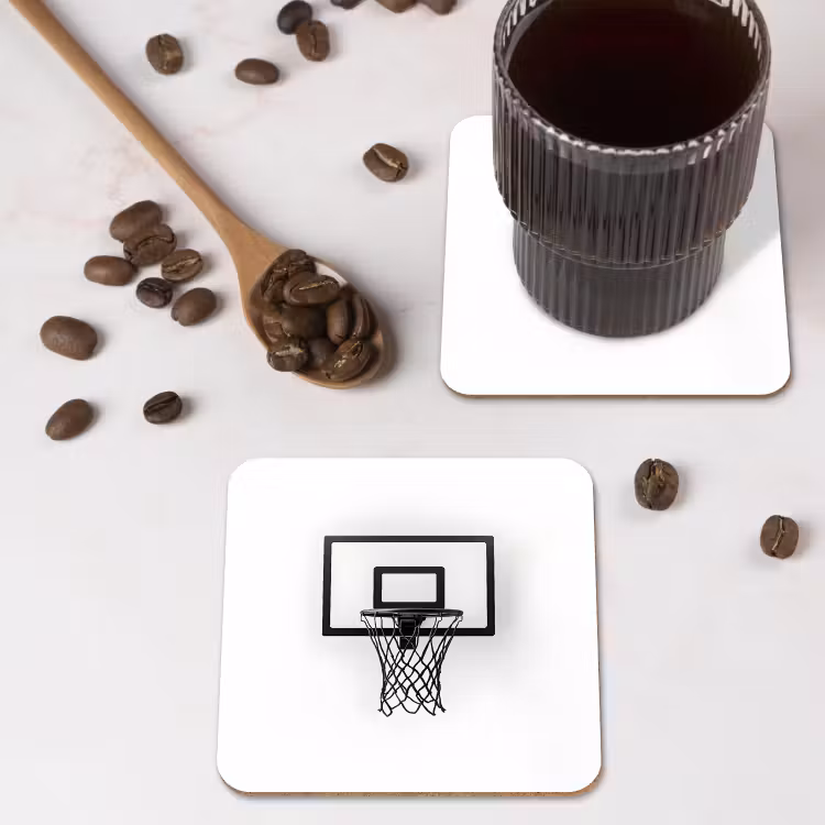 Onderzetter - Basketbalbord - Minimalistisch - Zwart — 4