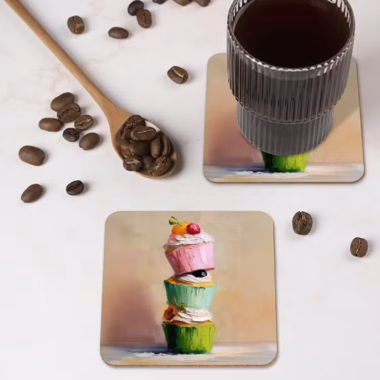 Onderzetter - Cupcakes - Gestapeld - Kleurrijk - Fruit — 4