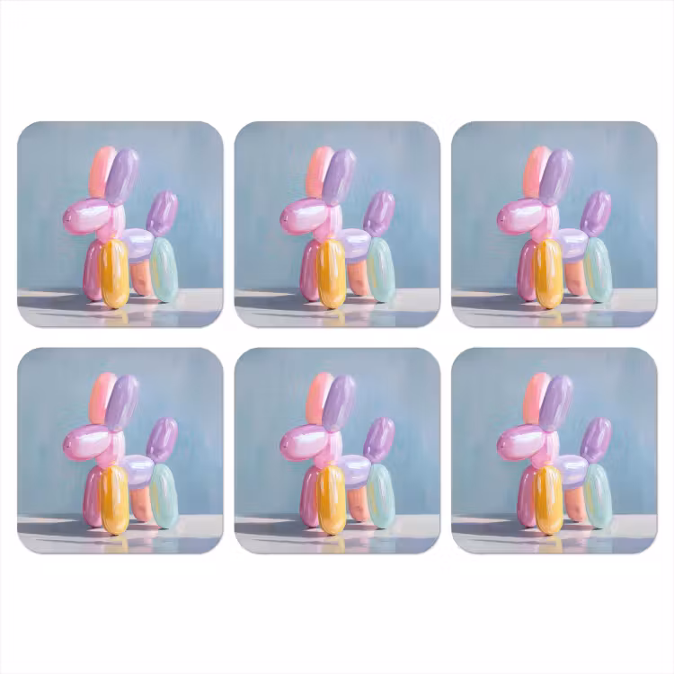 Onderzetter - Dier - Ballon - Pasteltinten - Glanzend — 1