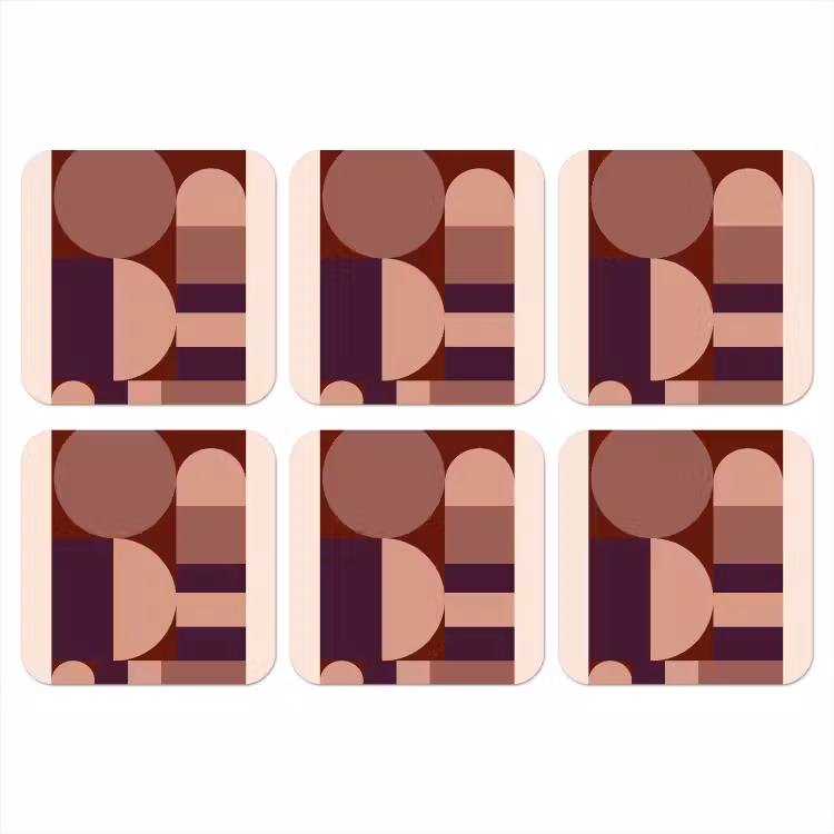 Onderzetter - Geometrisch - Cirkels - Rood — 1