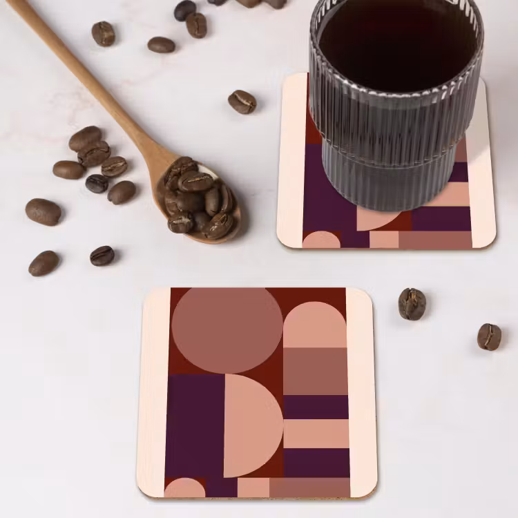 Onderzetter - Geometrisch - Cirkels - Rood — 4