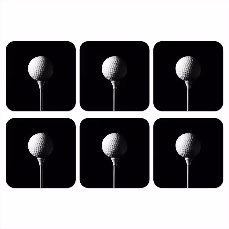 Onderzetter - Golfbal - Minimalistisch - Wit — 1