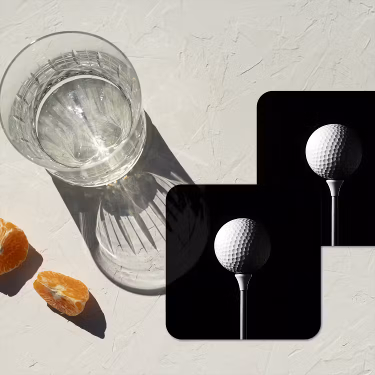 Onderzetter - Golfbal - Minimalistisch - Wit — 3