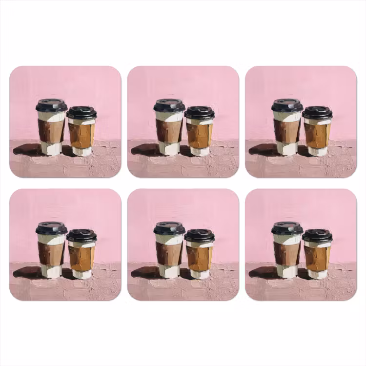 Onderzetter​ - Koffiebekers - Deksel - Verf - Textuur — 1