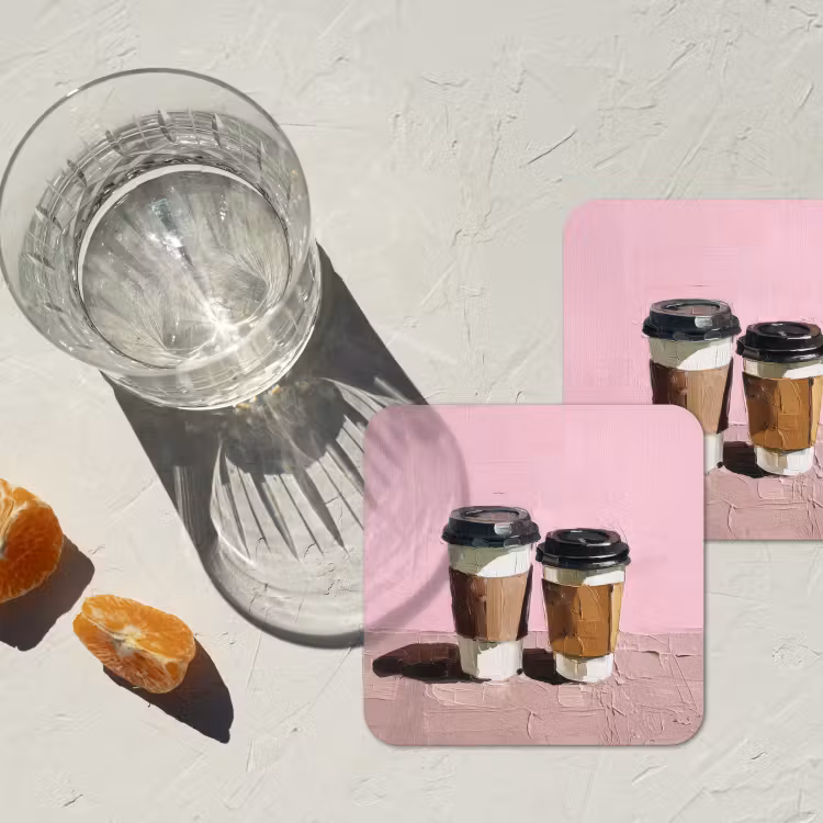 Onderzetter​ - Koffiebekers - Deksel - Verf - Textuur — 3