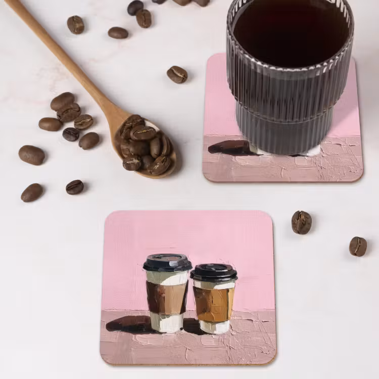 Onderzetter​ - Koffiebekers - Deksel - Verf - Textuur — 4